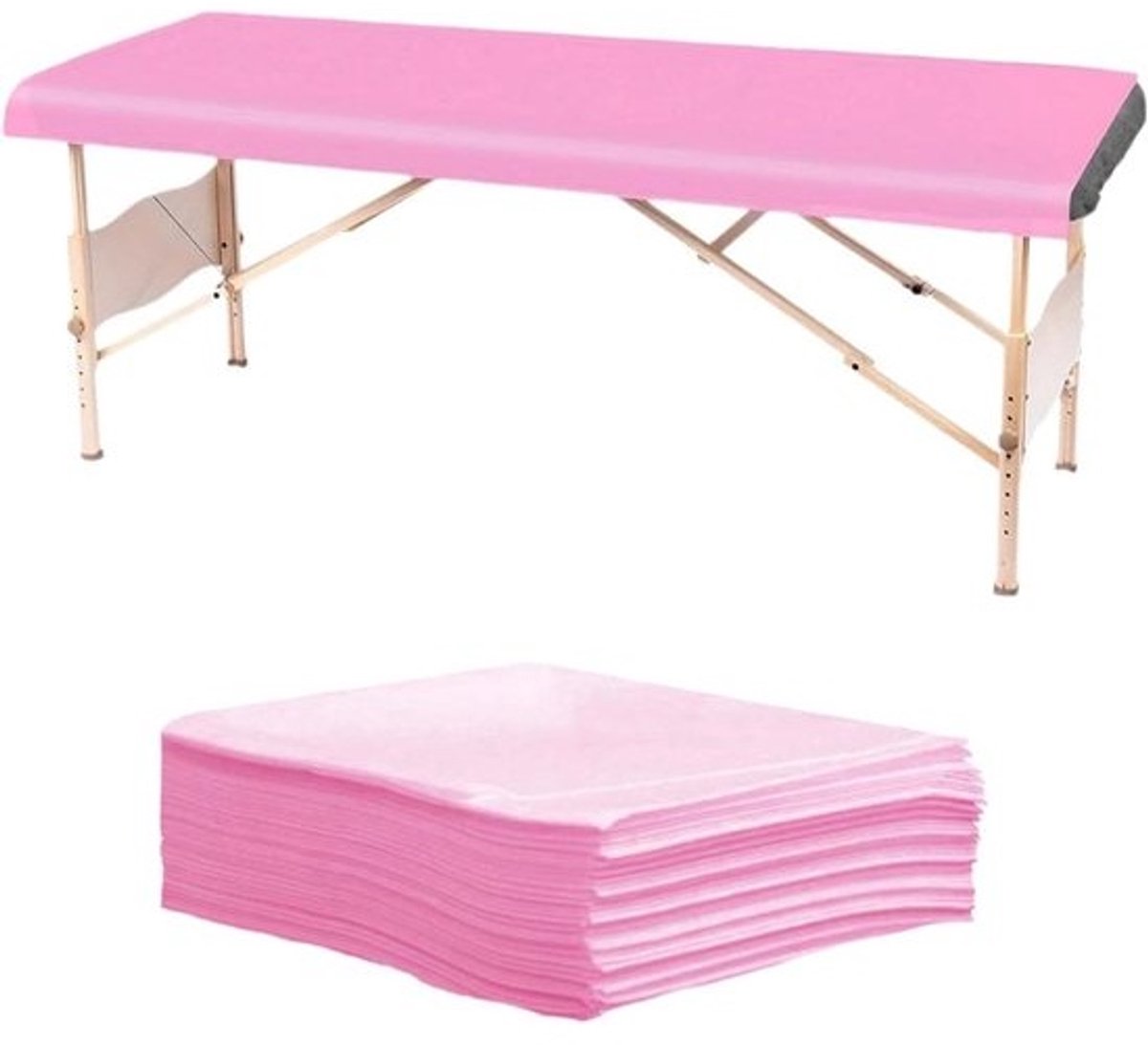 Wegwerp Bedlinnen - Massage Tafel Hoezen - Hygiënisch Werken - Waterdicht Oliebestendig - 100 x 200 cm - Wit