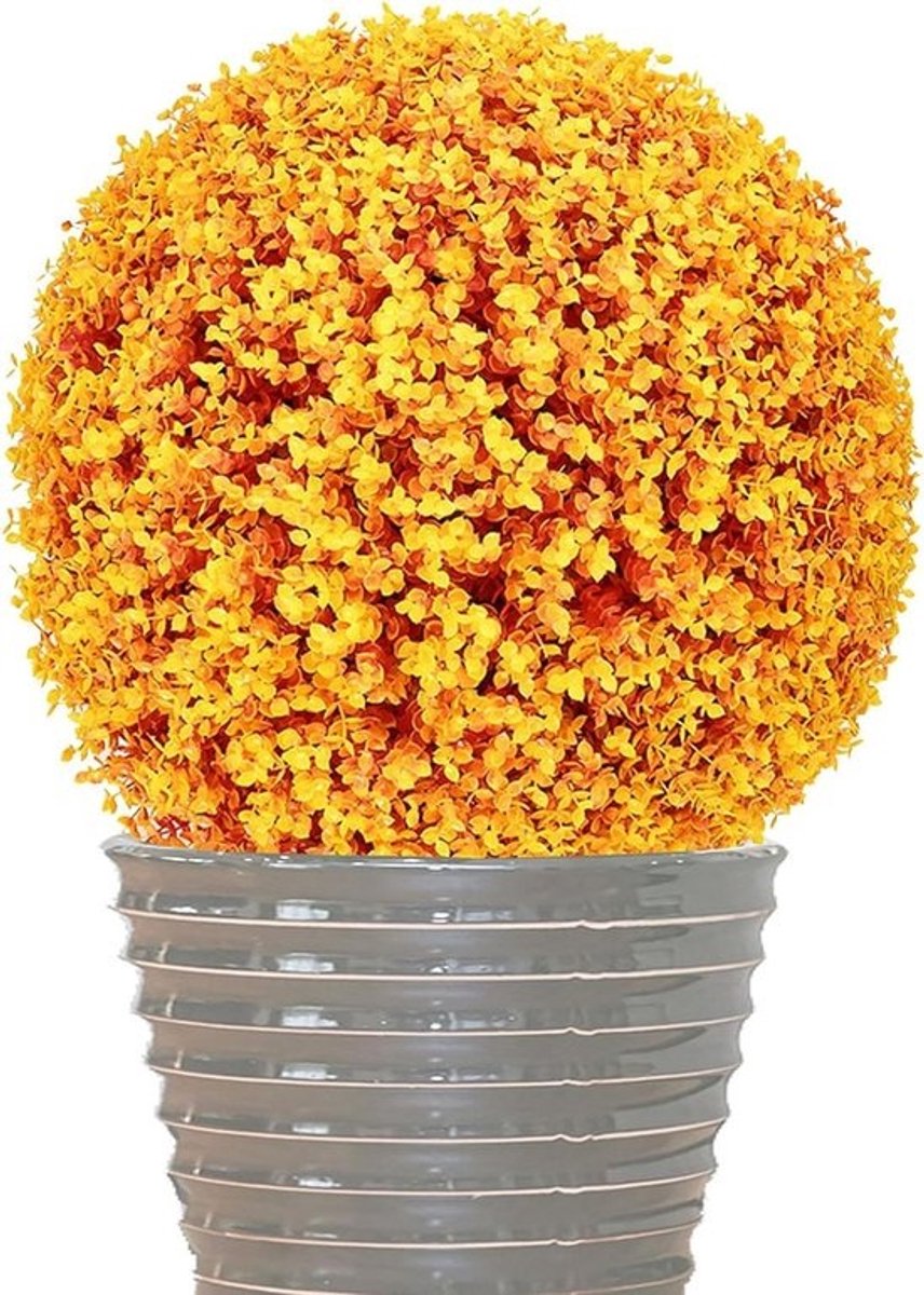 Kunstplant Bol - Nep Buxus Topiary - Decoratie Buiten - Weerbestendig PE-Plastic - 30cm Diameter - Groen