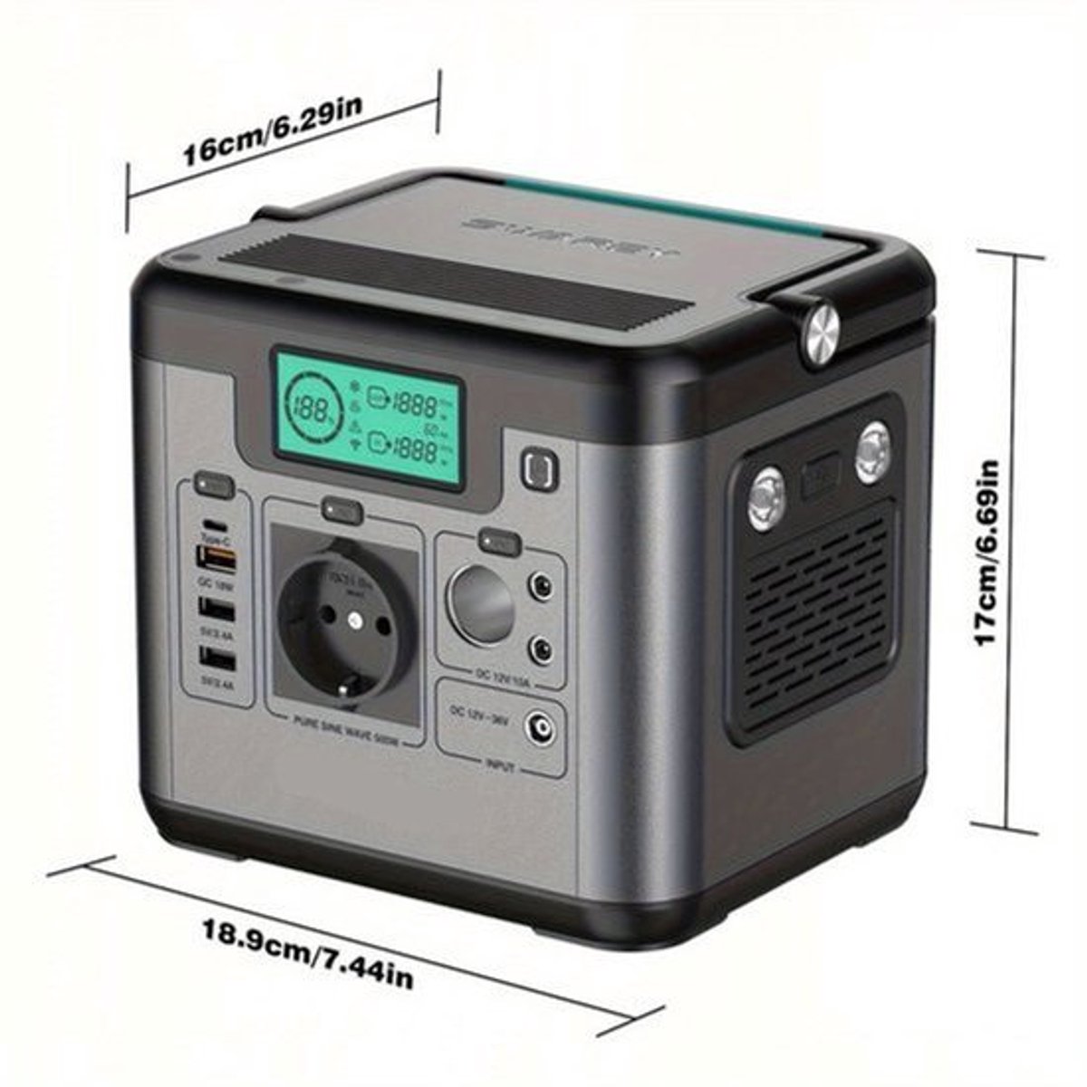 Draagbare Powerbank – Power Station – Noodstroom – Mobiele Accu – 518 Wh Capaciteit – 500W AC Uitgang