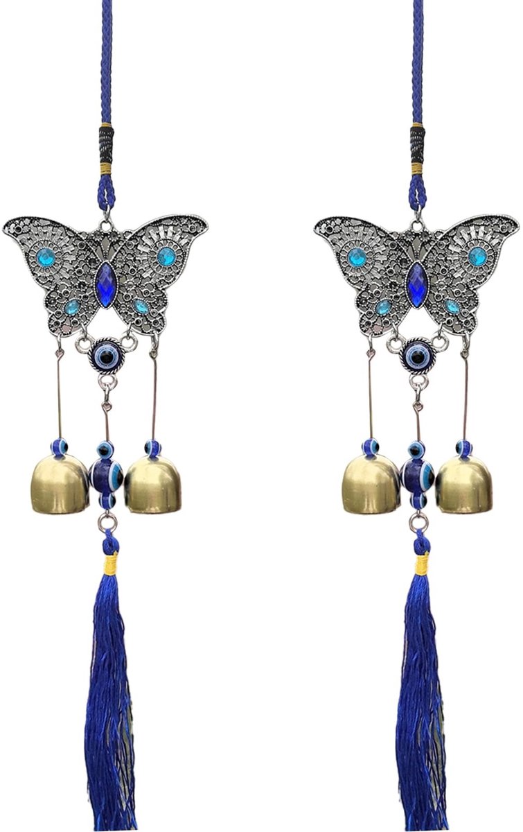 Boze Oog Windgong Decoratie - Metalen Hangers - Vlinder