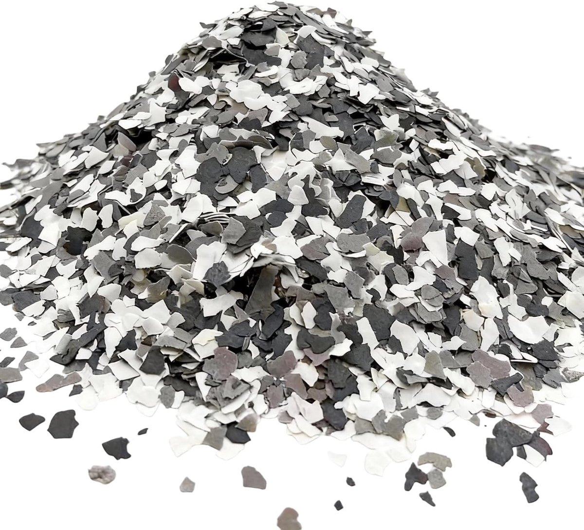 Decoratieve Epoxy Vloerverf met Vlokjes, 500 g voor Betonnen Vloeren, Muurverf en Doe-Het-Zelf Projecten in Wit en Zwart