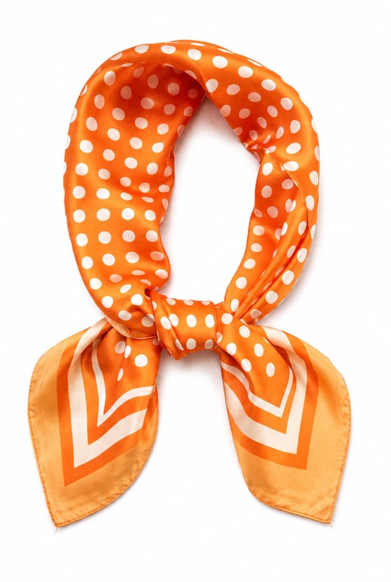 Dames sjaaltje oranje- Zijde feeling 70x70 cm | Youhomy accessoires Fashion Vierkante Sjaal voor Vrouwen | Neksjaal | Silk feeling Paisley print | Dames Halsdoek | Stewardess Sjaaltje| Cadeau voor moederdag