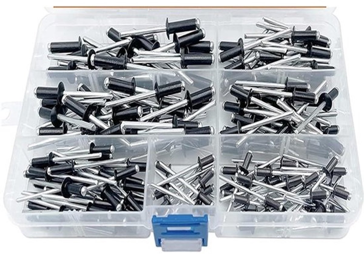 Blind Klinknagels - Pop Nagels Doornnagels - Metaal Verbindingen - Zwart Aluminium Staal - 180 stuks - Zwart