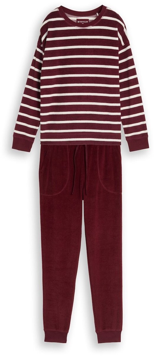 Tom Tailor - Pyjamaset van badstof - Maat 38 - red stripes
