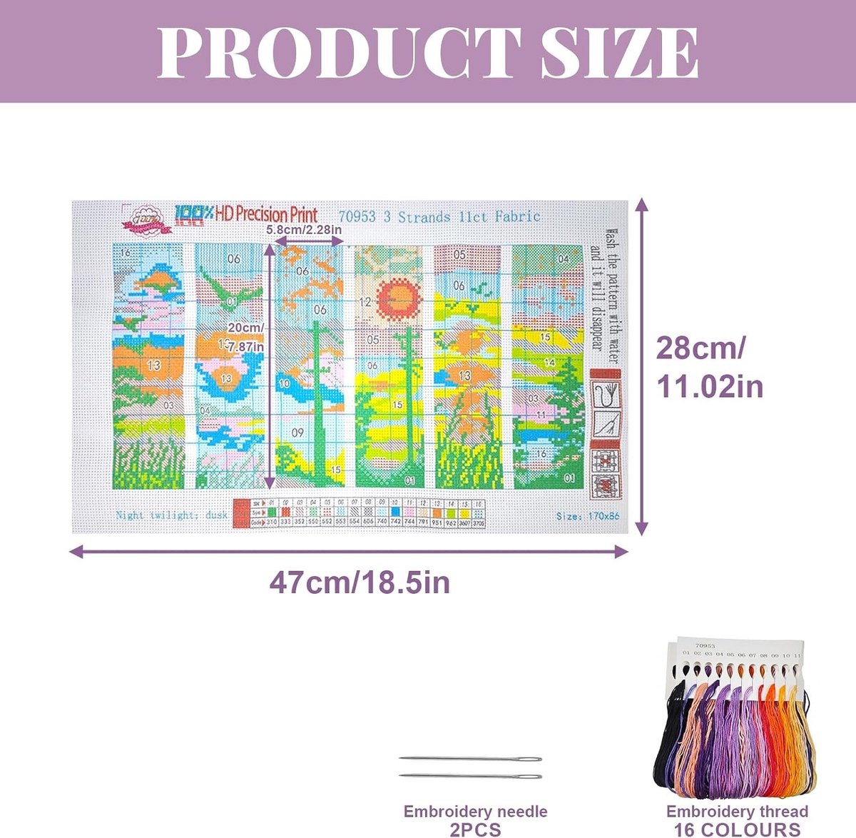 Set van 6 Borduurmarkeerders met Landschapsontwerpen - Perfect voor Volwassenen en Beginners in Borduren
