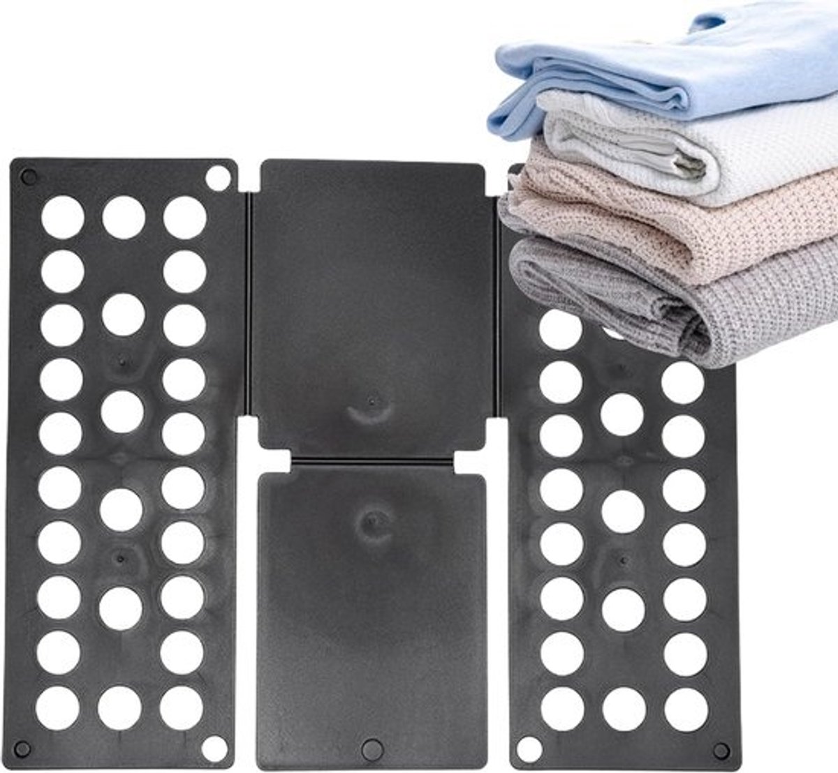 Kleding vouwplank - Was organizer - Kleding opbergen - Snelle en nette vouwen - 40 x 15 cm - Zwart