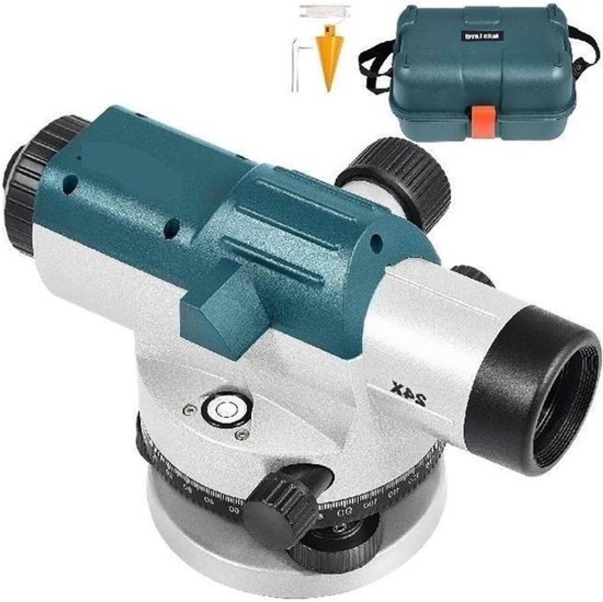 Optische Waterpas - Nivelleerinstrument Waterpas - Bouwwerkzaamheden Uitvoeren - Magnetisch Gedempte Compensator - 40 mm Diafragma - Zilver