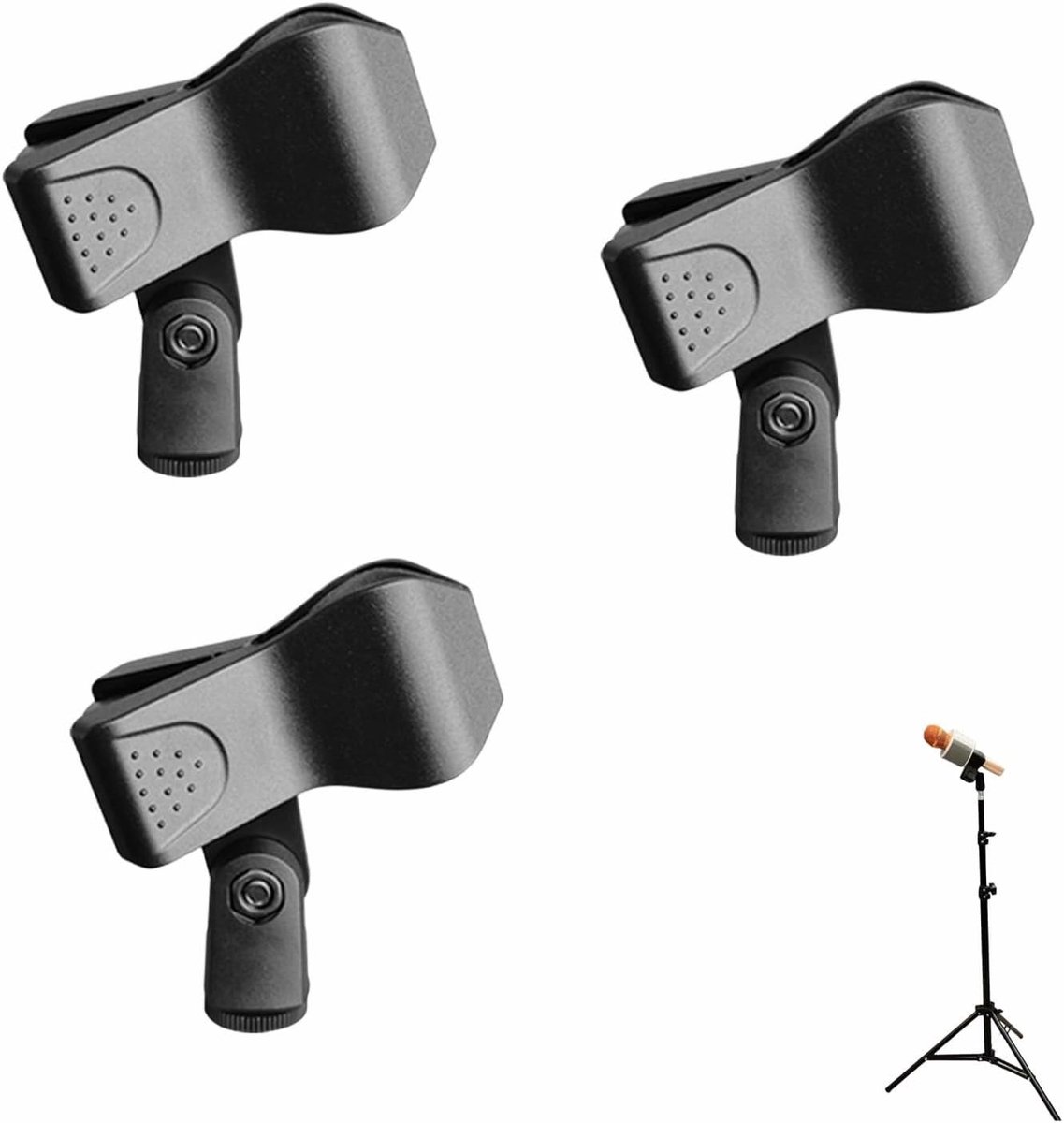 Set van 3 Universele Microfoonhouders - Flexibele Microfoonclips voor Draadloze en Handheld Microfoons, Ideaal voor Podium en Vergaderingen