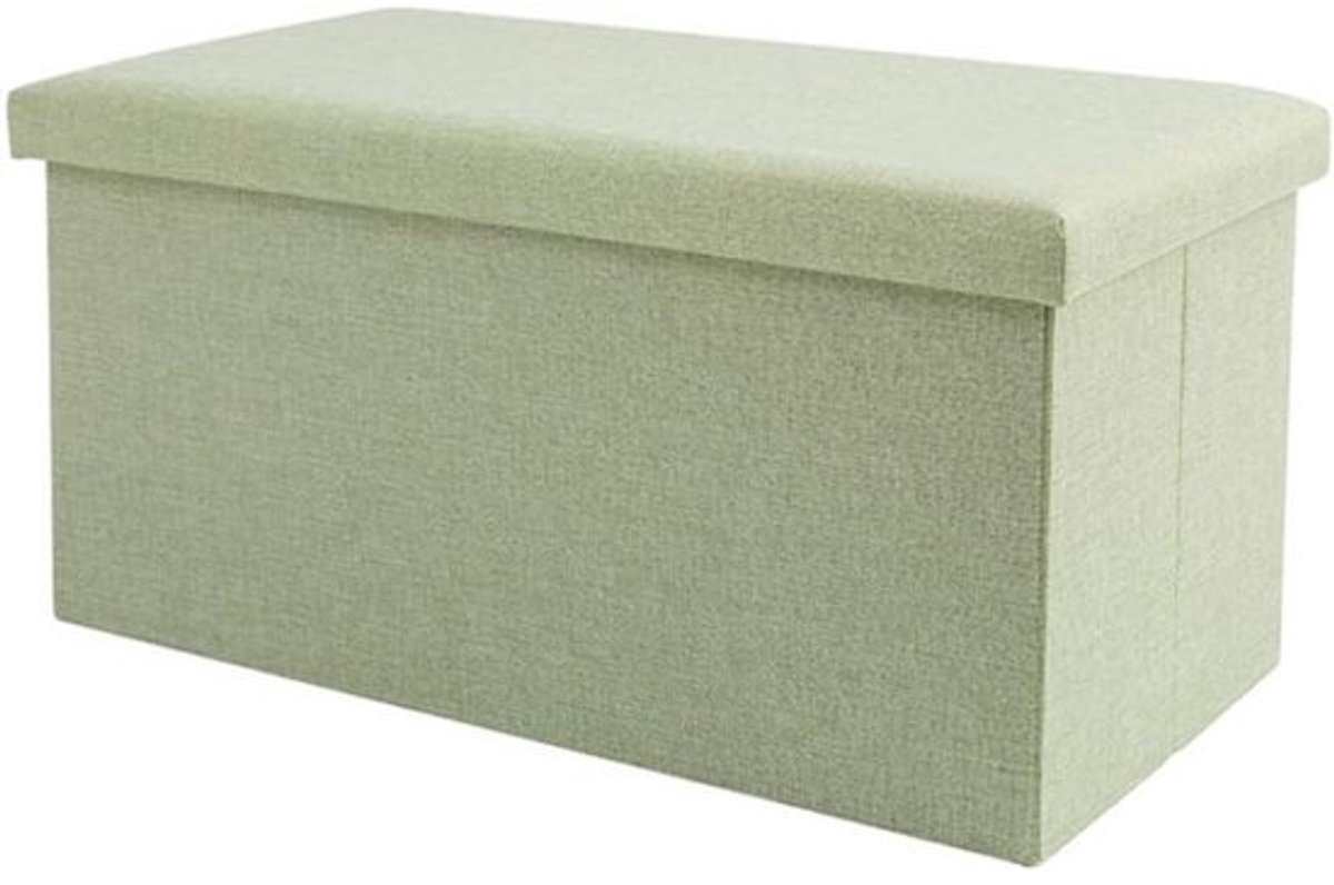 Opberg Voetbank - Ottomaanse Kruk Poef - Woonkamer Organiseren - Zachte Hoeken - 49x31x31cm - Groen