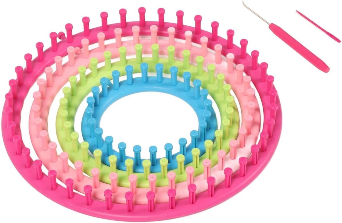 Ronde Breiloom Set van 6 - Multifunctionele Plastic Looms voor DIY Breien van Sjaals, Mutsen en Sokjes