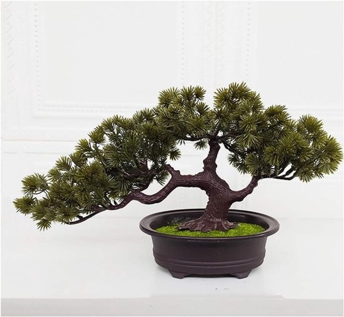 Kunstmatige Bonsai Boom - Nepboom Ornament - Woonkamer Decoratie - Onderhoudsvrij Zen - 1x1x1 cm - Groen