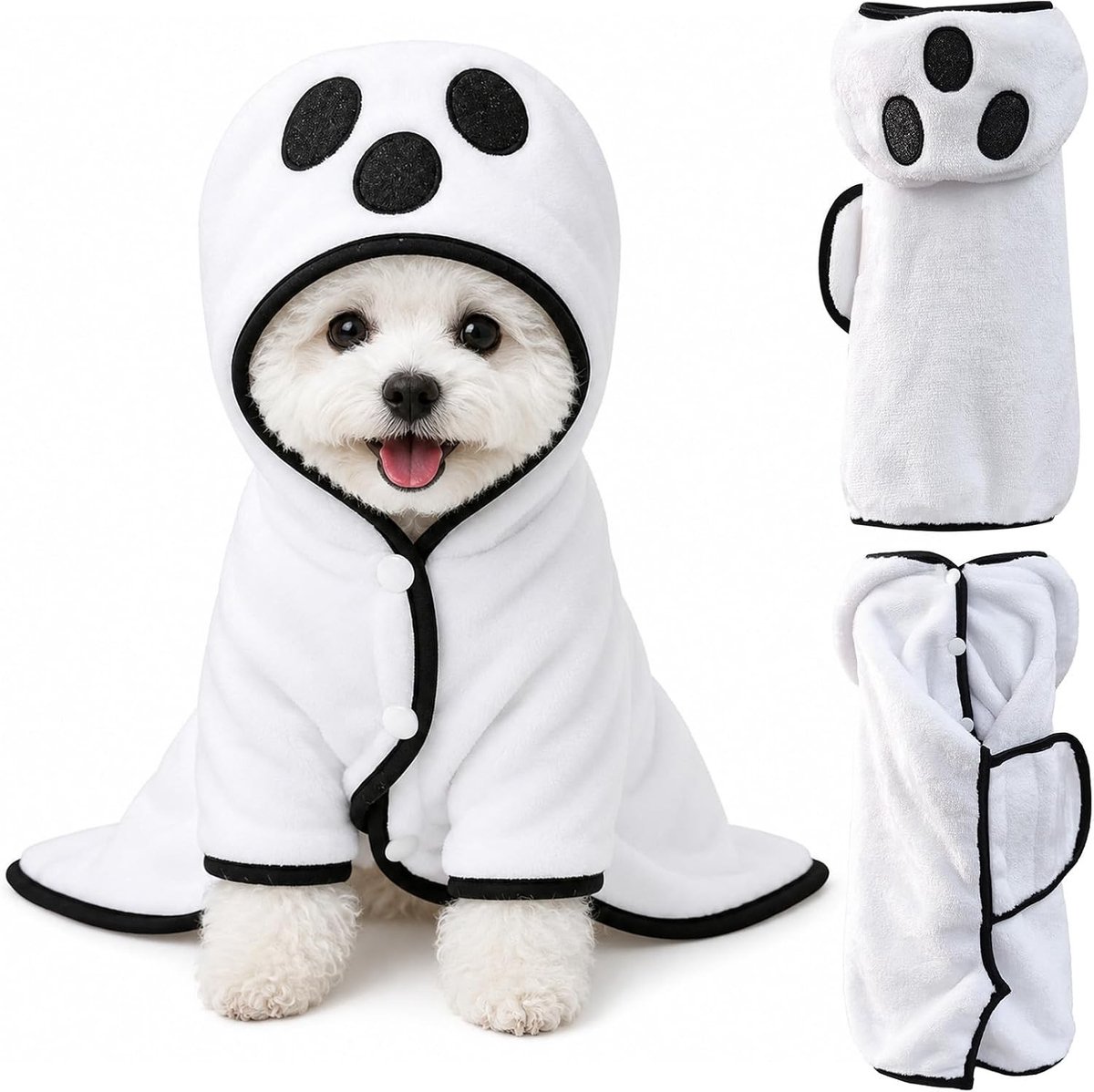 Halloween Badcape voor Honden en Katten - Oranje Pompoen, Ideaal voor Kleine Huisdieren en Badmomenten