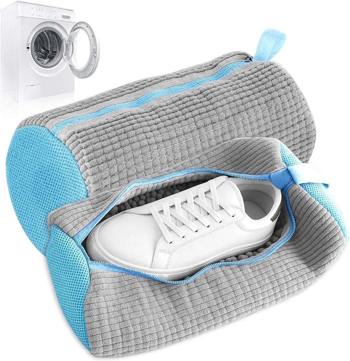 Set van 2 Herbruikbare Schoenwaszakken voor de Wasmachine, Geschikt voor Alle Schoenen, Met Rits en Duurzaam Ontwerp