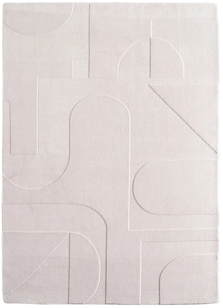 Dutch XXL Wasbaar Vloerkleed | Tapijt | Pompei | Abstract | Crème | 80x250 cm