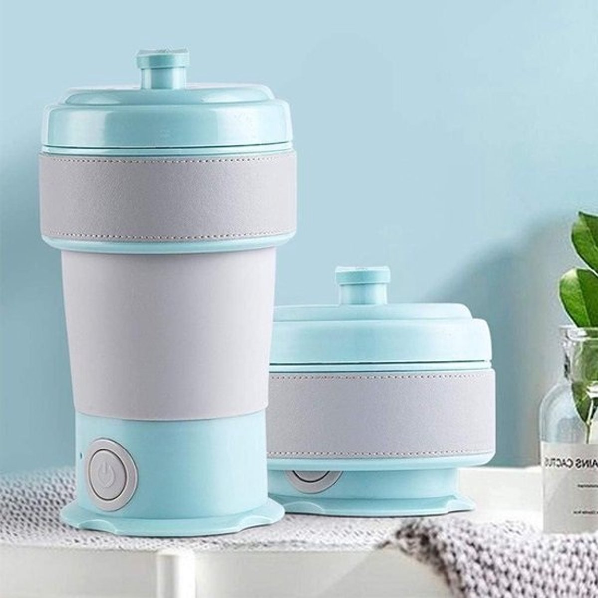 Opvouwbare Waterkoker - Reis Waterkoker Silicoon - Snel Water Koken - Dubbele Beveiliging - 0.45 Liter - Roestvrij Staal