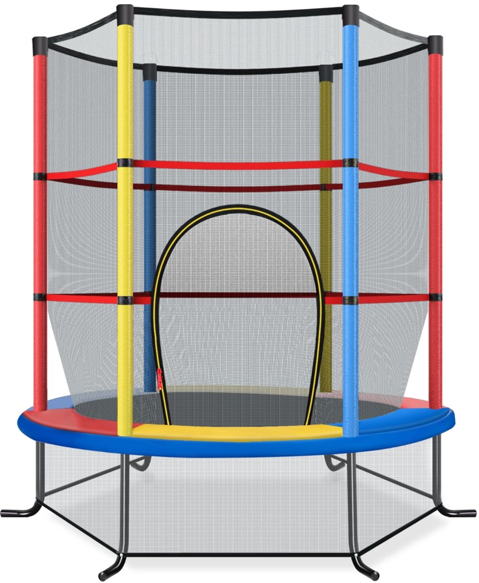 SureDeal® - Trampoline - Kindertrampoline - Veiligheidsnet Veersteunen - Stalen - Binnen - Buiten Gebruik - 165x165x165 cm - Naturel