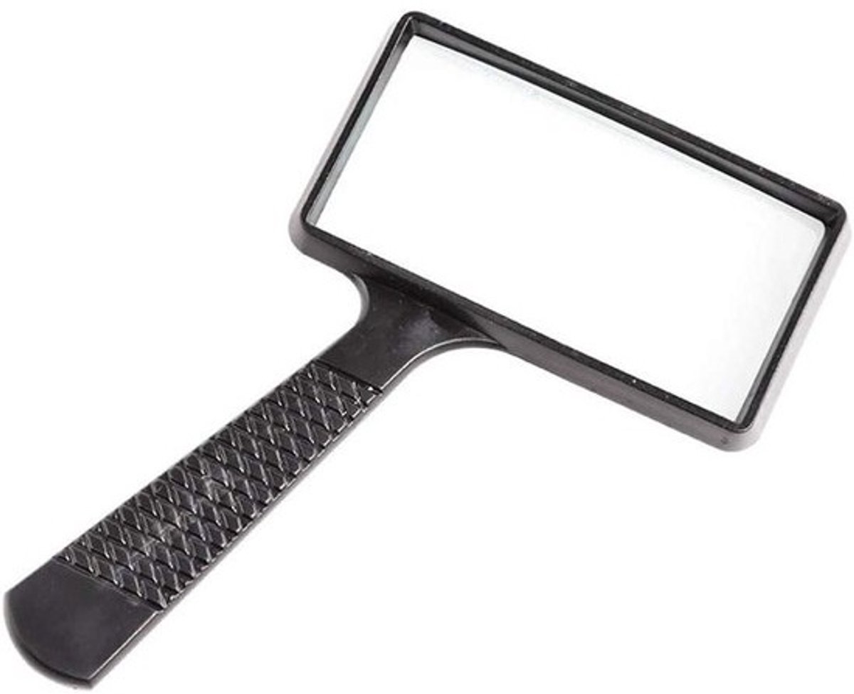 Handvergrootglas - Leesloep - Fijne Details Bekijken - Optische Glazen Lens - 50 mm x 95 mm - Zwart