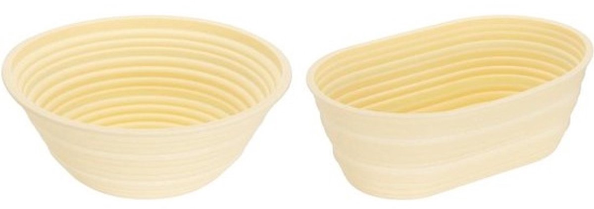 Gaarmandjes Brood - Rijsmandjes Brood - Brood Bakken - Antiaanbaklaag - 2 stuks - Lichtgeel