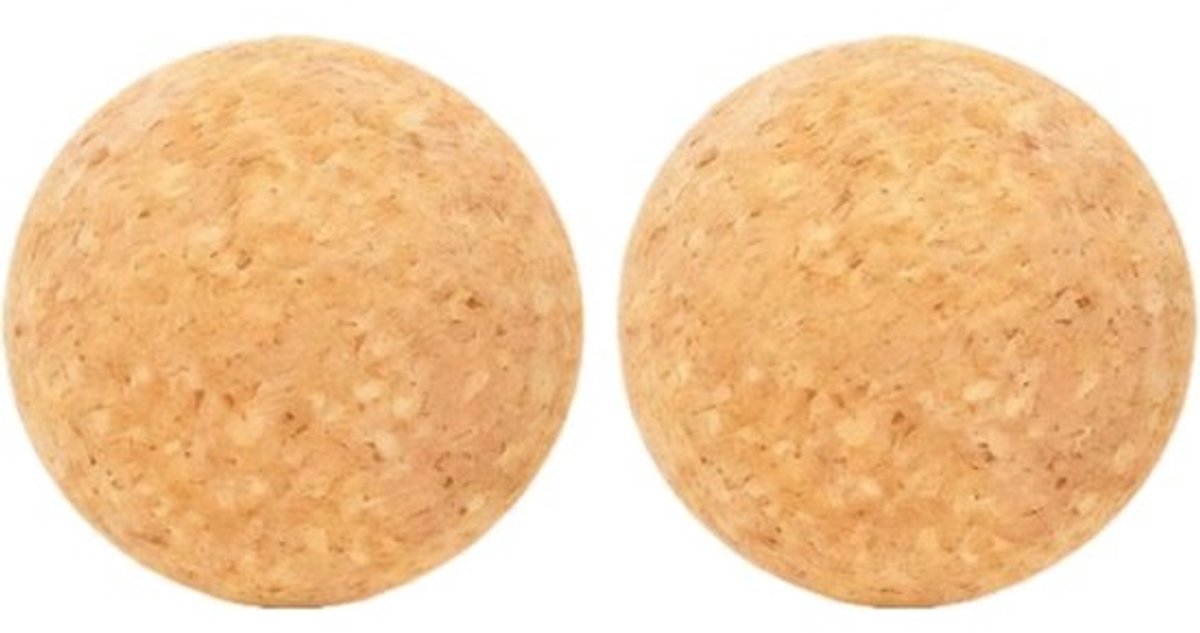 Faszienball Kurk - Massagebal Triggerpunt - Spierontspanning Therapi - Natuurlijk Kurk Materiaal - 2 stuks 60mm - Natuurlijk