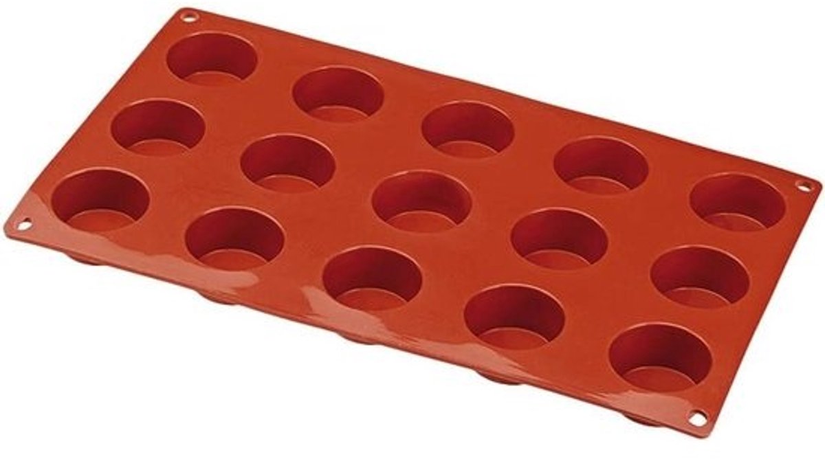 Flexipad Petit Four Bakplaat - Siliconen Bakvorm - Taarten Bakken - Anti-aanbaklaag - 24 Koppen - Rood