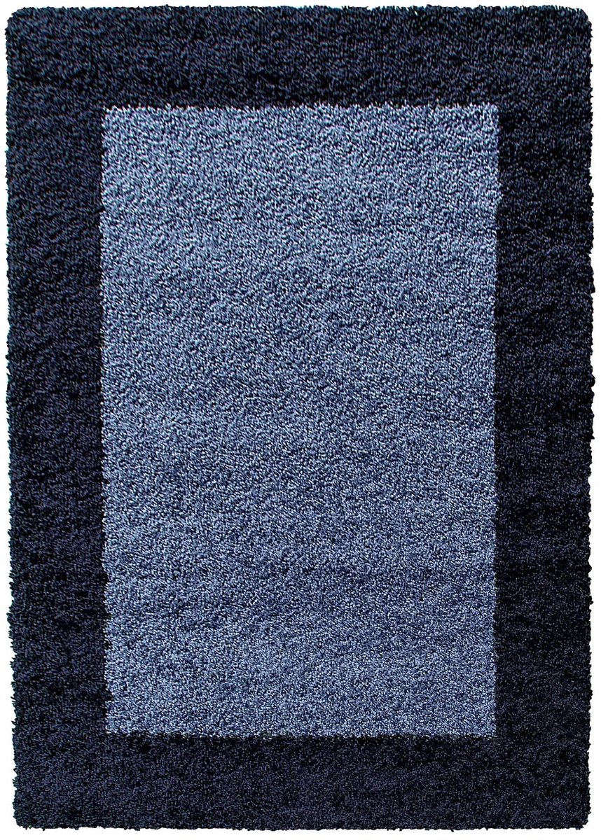 Dutch XXL Hoogpolig Vloerkleed | Tapijt | Shaggy | Life | Kader | Marineblauw | 300x400 cm