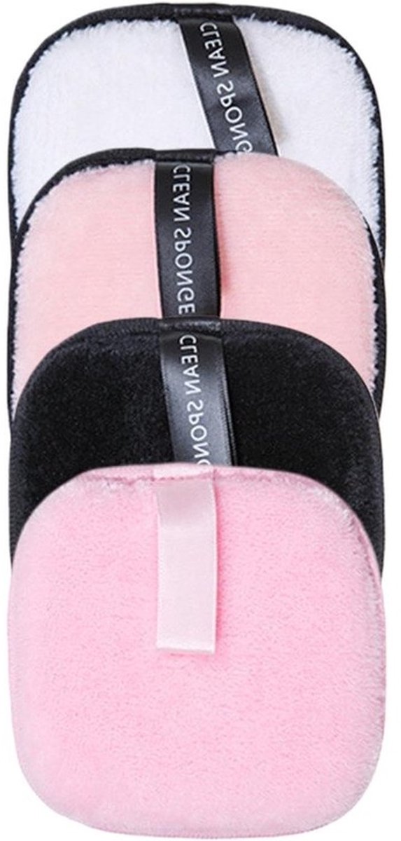 Make-up Remover Pads - Herbruikbare Pads - Make-up Verwijderen - Wasbaar en Huidvriendelijk - 12 stuks - Zwart en Roze