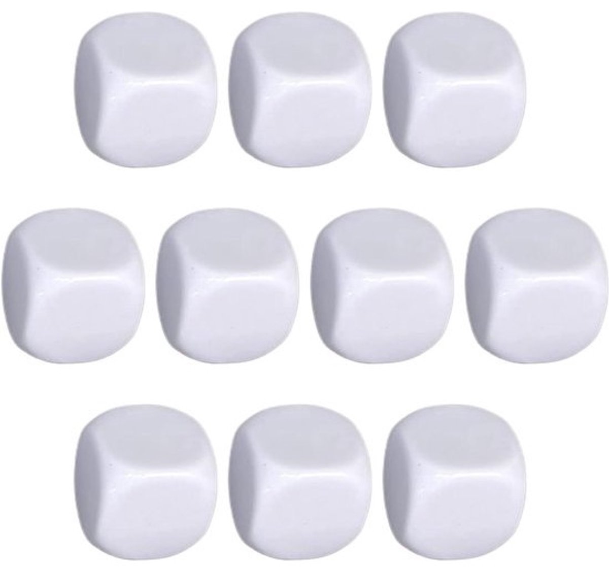 Acryl Dobbelstenen - Blanco Kubussen - Creatief Knutselen - Afgeronde Randen - 16 mm - Wit