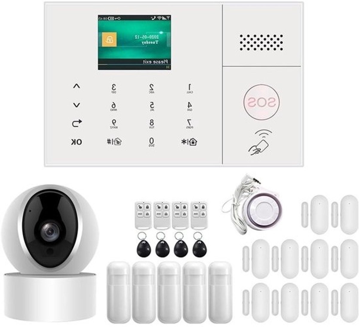 Draadloos Alarmsysteem - Inbraakalarm GSM - Huis Beveiligen - APP Afstandsbediening - 25 x 15 x 15 cm - Niet gespecificeerd