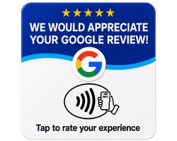 Carte avis Google – NFC – Collectez des avis Google – Acrylique autocollant
