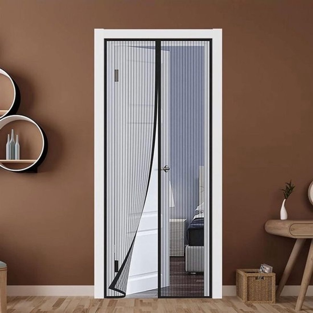 Magnetische Hordeur - Vliegengaas Deur - Insecten Buiten Houden - 10x Sterker Gaas - 200 x 210 cm - Zwart