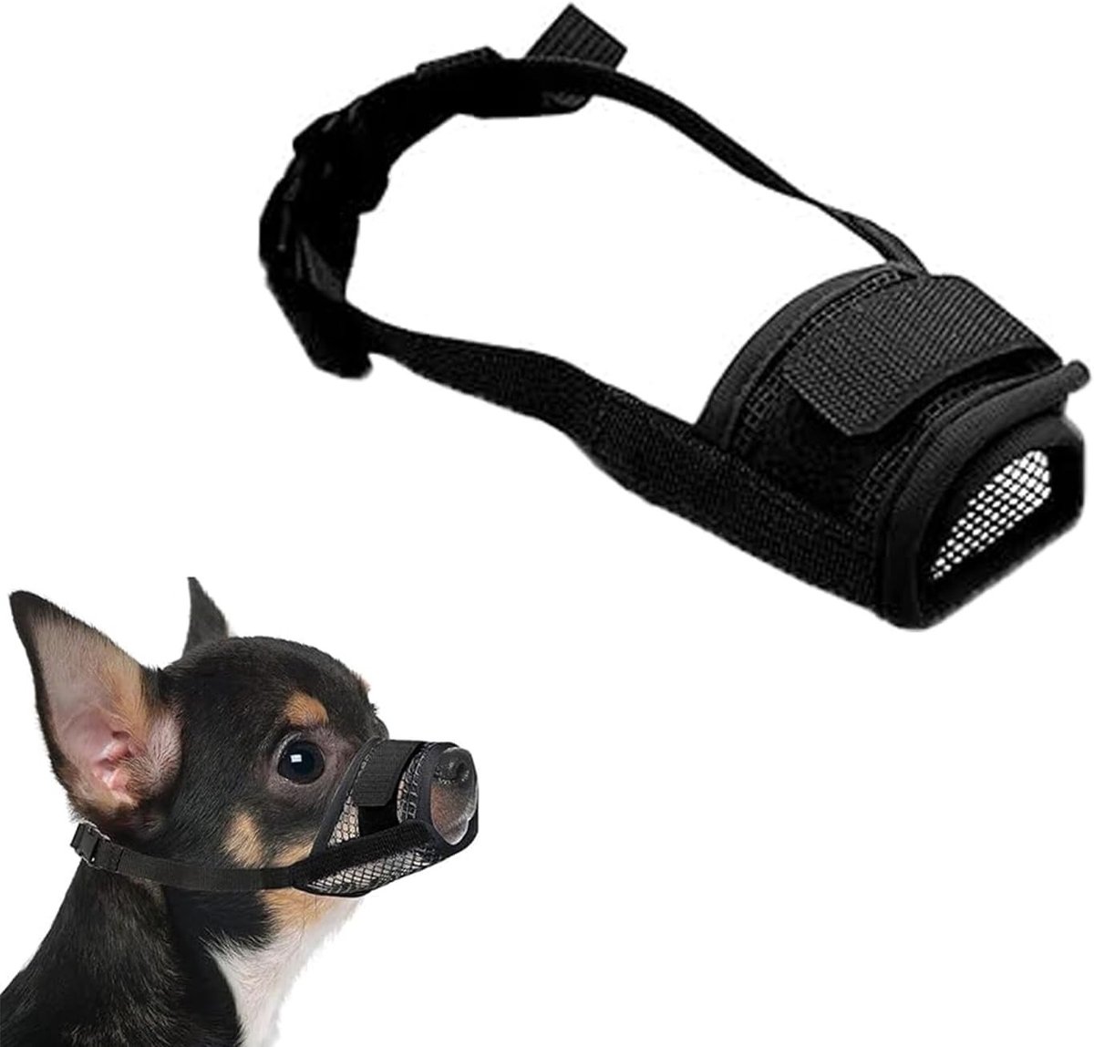 Zachte en Ademende Hondenmuilkorf van Mesh, Verstelbaar voor Kleine Honden, Ideaal tegen Blaffen, Bijten en Kauwen