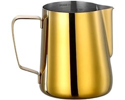 Melkopschuimkan - Pitcher Kruik - Latte Art Maken - Nauwkeurige Schaal - 600ML - Goud
