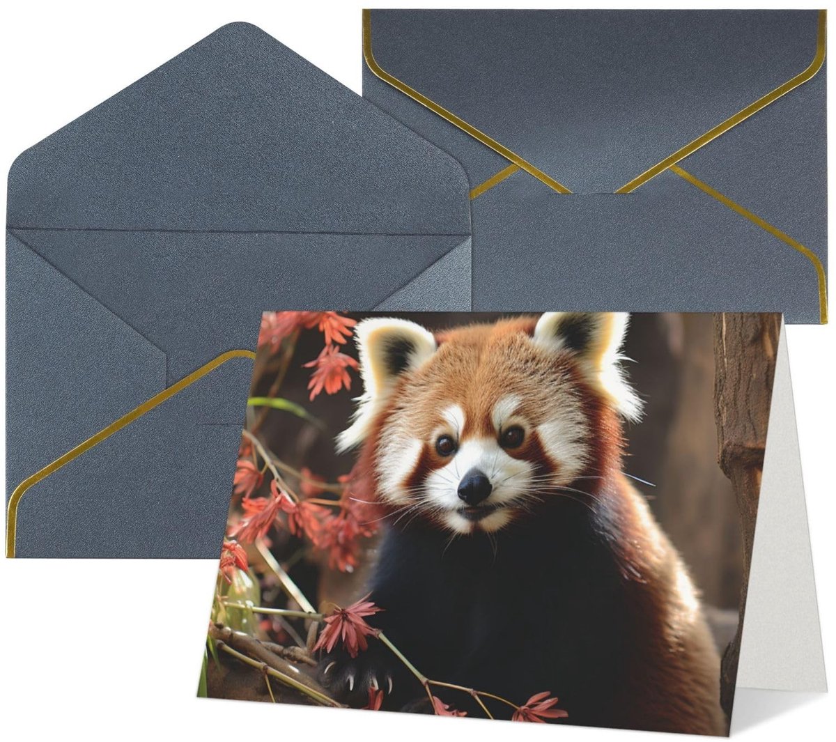 Verjaardagskaarten met enveloppen - Zwart - Dierenprint
