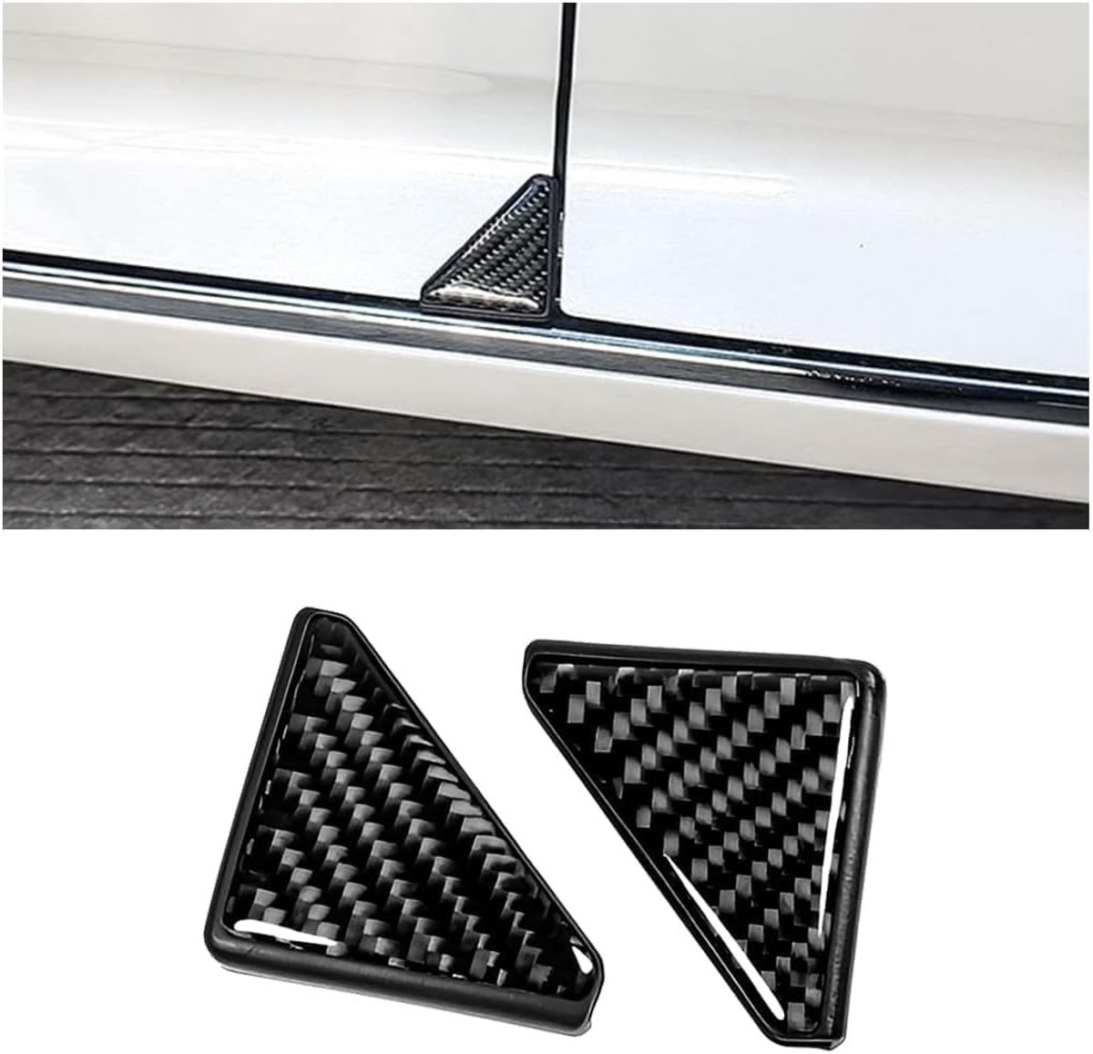 Hoekbescherming Voor Autodeur - Carbonlook - 2 Stuks
