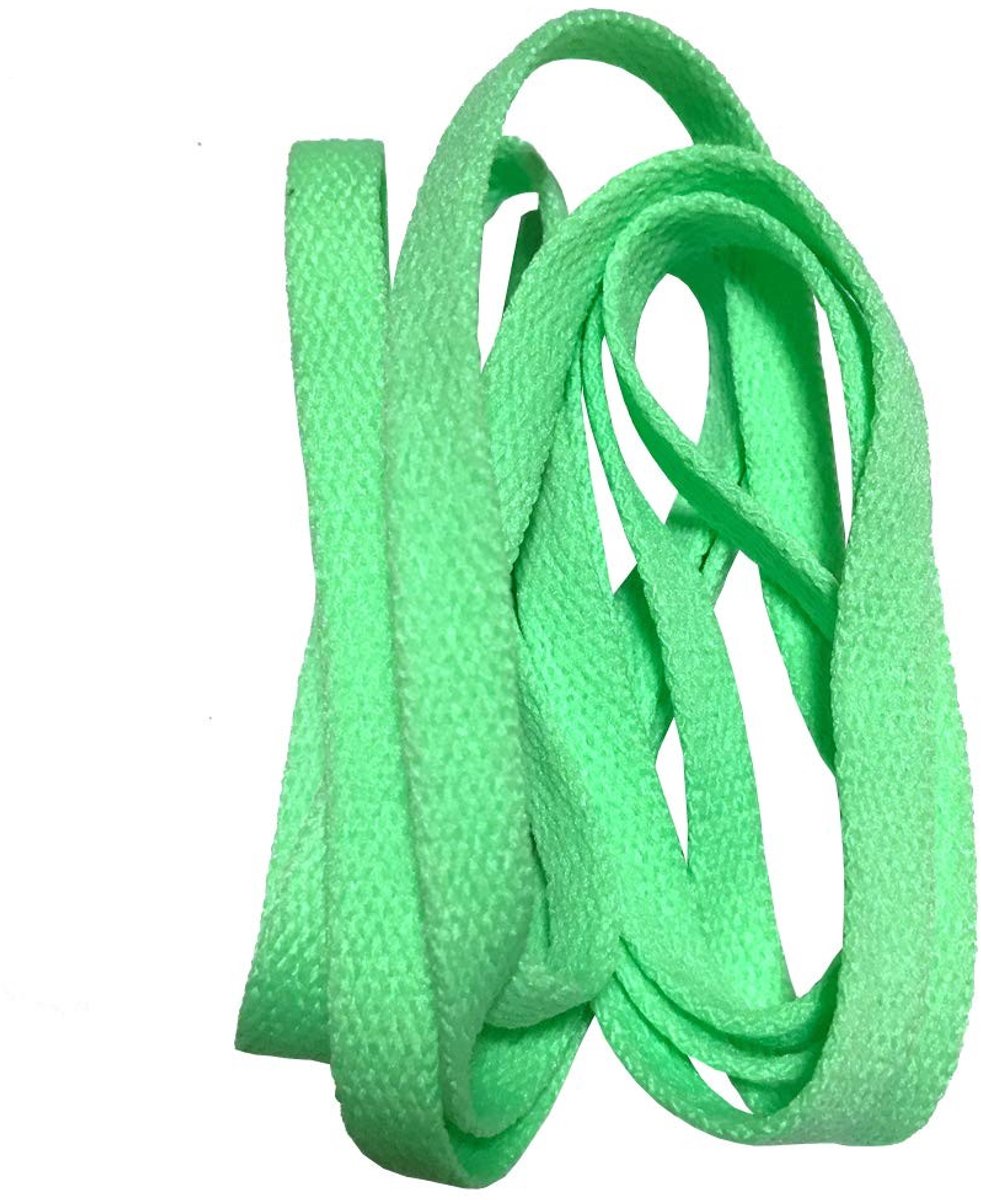 Platte Veters van 8 mm - Polyester applegroen - 160 cm