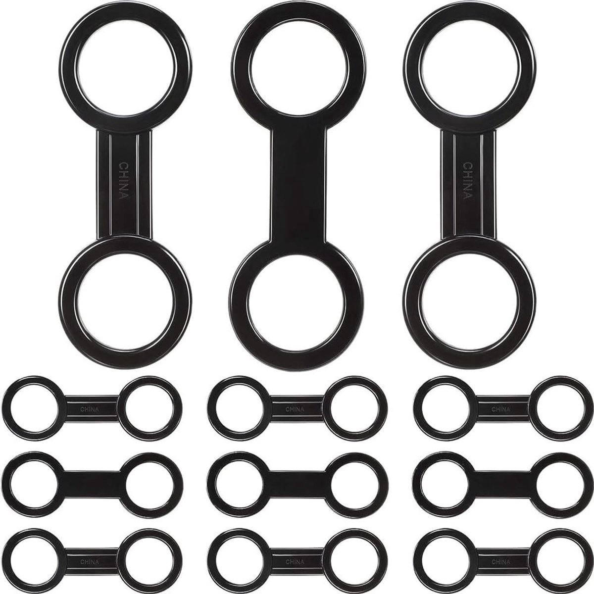 Snorkel strap keeper kit - 12 stuks - Zwart