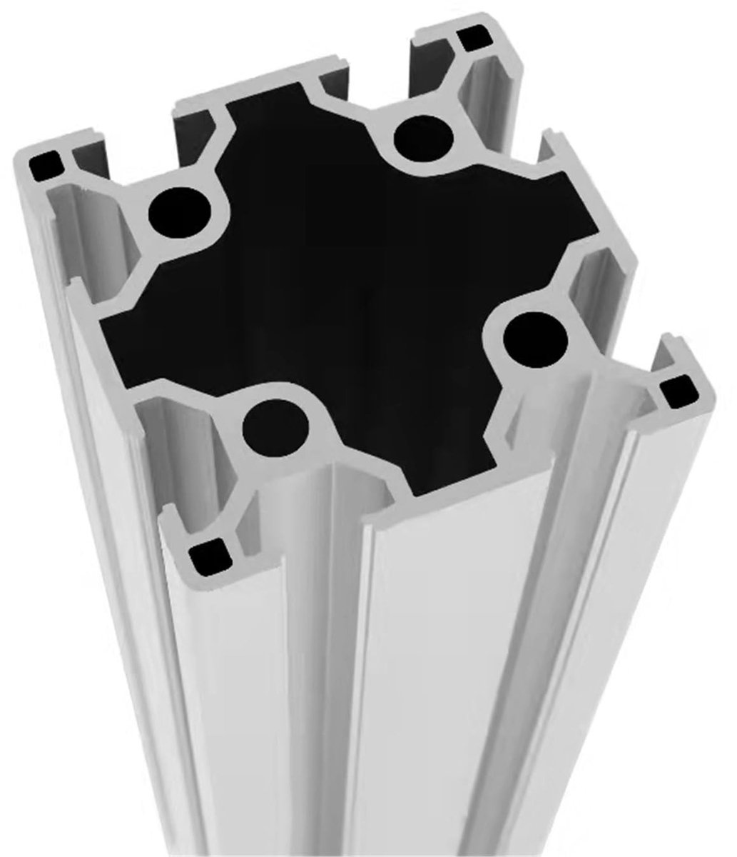 Aluminium Profiel 6060 - Dubbele T-groef - 60 x 60 mm - 400 mm Lang - Zilver