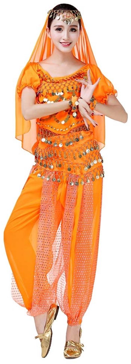Belly Dance Kostuum - 5-delig - Oranje