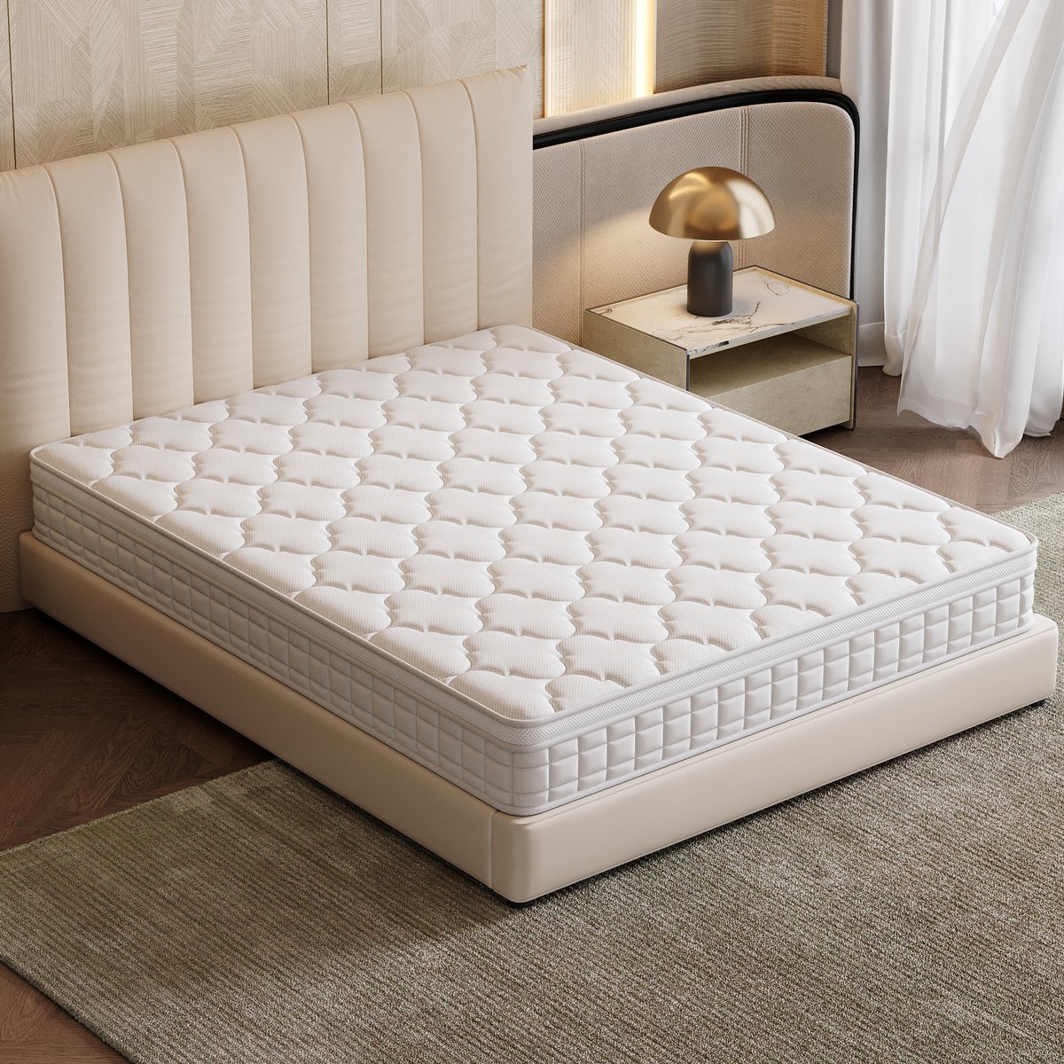 OLEYLUCKIDEA Oleylucklive - Matras 160x200 cm H3 - 7-zones orthopedische wervelkolomondersteuning - 25 cm hoogte - Gebreide stof - ademend & geruisarm wit
