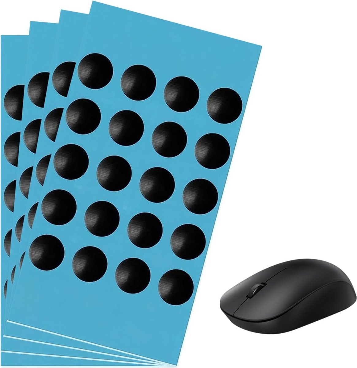 80 Stuks Muismatten, Ultra Glad Glijden op Stof en Glas, Perfect voor Gaming en Kantoor, Zwart