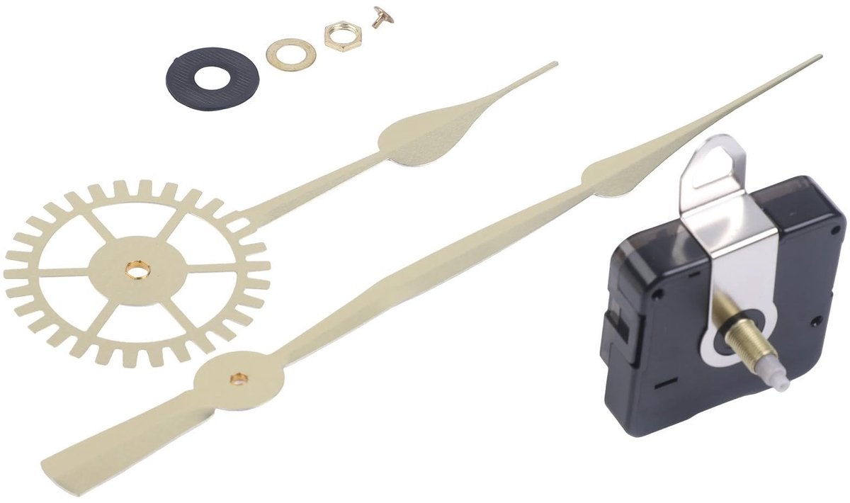 Kwartsklok Mechanisme Vervanging - Hoge Koppel Kit met Lange Wijzers - Goud