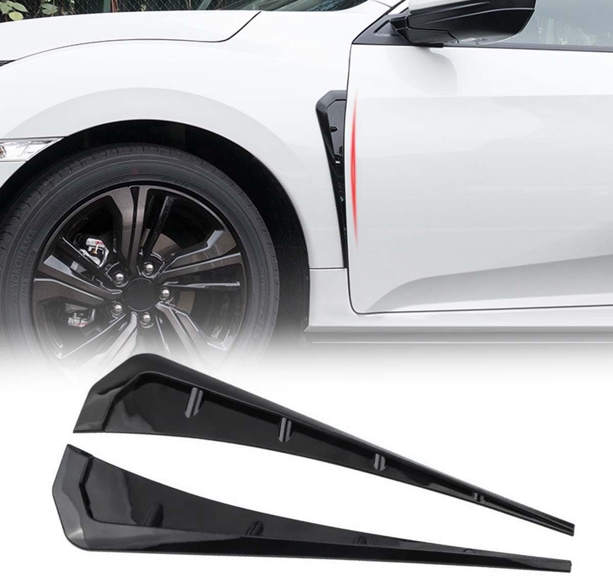 Auto Fender Side Vents Stickers - Zelfklevend - Zwart
