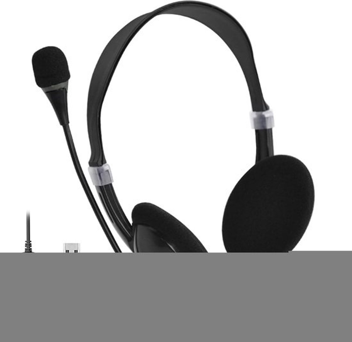 Bedrade USB Headset - Over-ear Telefoon - Online Vergaderen - Ruisonderdrukkende Microfoon - 1.8 Meter Kabel - Zwart