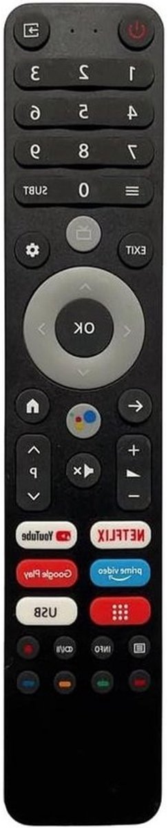 Afstandsbediening - Universele afstandsbediening - Tv bedienen - Direct klaar voor gebruik - 22 x 4 x 3 cm - Zwart