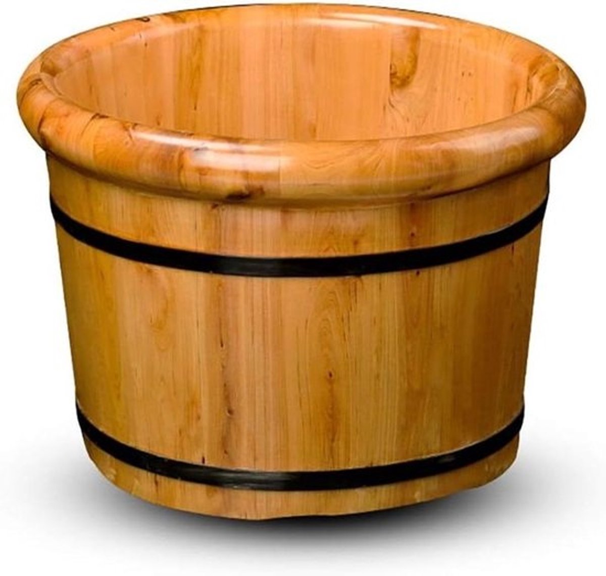 Houten Voetenbad Emmer - Voetenbad Vat - Ontspanning Thuis - Ingelegd Verdikt Bodemontwerp - 42x25x32cm - Natuurlijk Hout