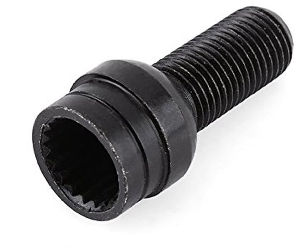 M14 x 1.5mm Wielmoeren - 4 Stuks Zwarte Stalen Beveiligingssloten met Sleutel