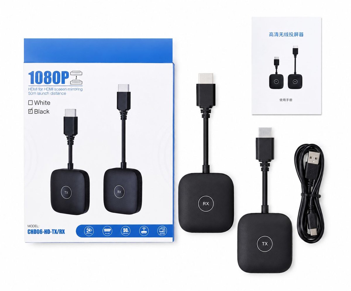 Image of USB-C naar HDMI Adapter - Draadloze Schermspiegeling - Full HD Beeldoverdracht - Voor Smartphone, Laptop en TV - Plug & Play