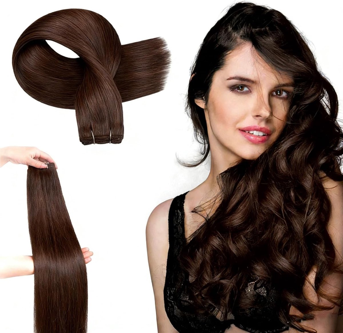 26 Inch Haar Weaves Echte Haar Weft Extensions Glad Warmtebestendig Lang Haar voor Clip-in en Tape-in Natuurlijke Zachte Vezels