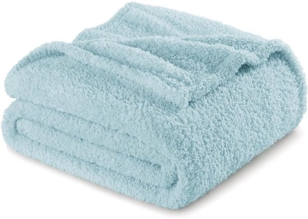 Fleece Deken - Knuffeldeken Plaid - Bank en Stoel Beschermen - Superzachte Flanel - 150x200 cm - Steenblauw