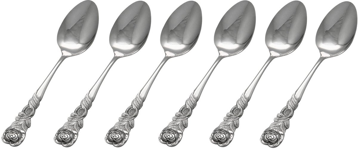 Koffielepels - Set van 6 - Rozen Decor
